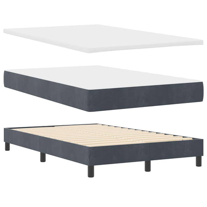 Postel S Boxspringem S Matrací Tmavě Šedá 120 X 200 Cm Samet