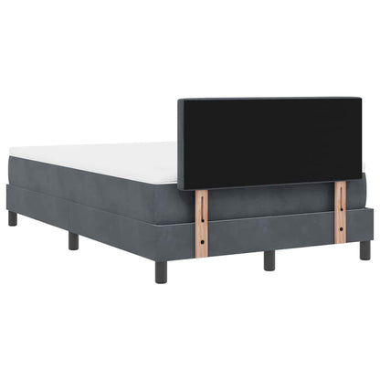 Postel S Boxspringem S Matrací Tmavě Šedá 120 X 200 Cm Samet
