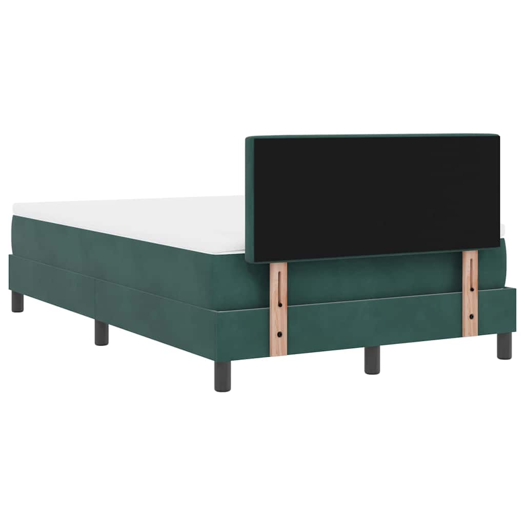 Postel S Boxspringem S Matrací Tmavě Zelená 120 X 200 Cm Samet