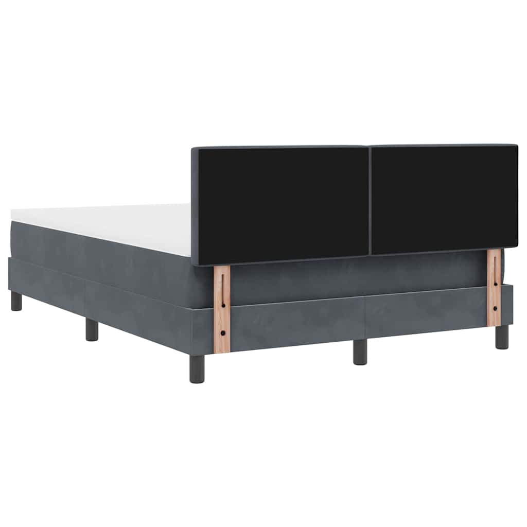 Postel S Boxspringem S Matrací Tmavě Šedá 140 X 200 Cm Samet