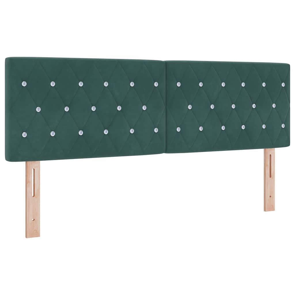 Postel S Boxspringem S Matrací Tmavě Zelená 140 X 200 Cm Samet