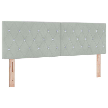 Postel S Boxspringem S Matrací Světle Šedá 160 X 200 Cm Samet