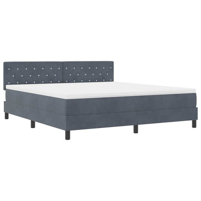 Postel S Boxspringem S Matrací Tmavě Šedá 180 X 200 Cm Samet