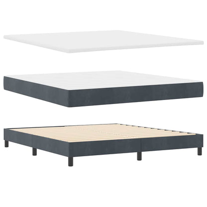 Postel S Boxspringem S Matrací Tmavě Šedá 180 X 200 Cm Samet