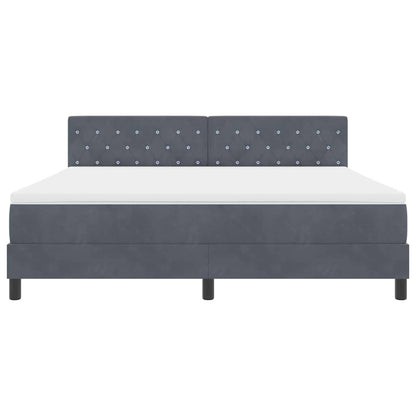 Postel S Boxspringem S Matrací Tmavě Šedá 180 X 200 Cm Samet