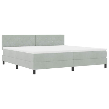 Postel S Boxspringem S Matrací Světle Šedá 200 X 200 Cm Samet