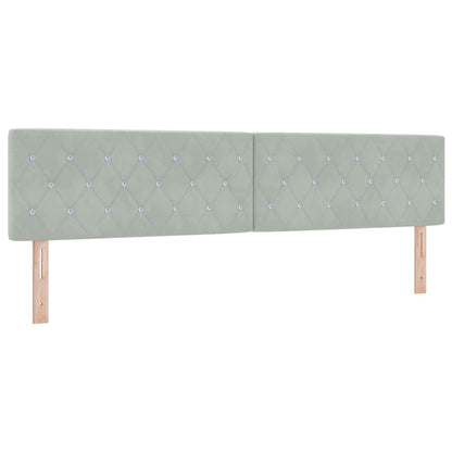 Postel S Boxspringem S Matrací Světle Šedá 200 X 200 Cm Samet