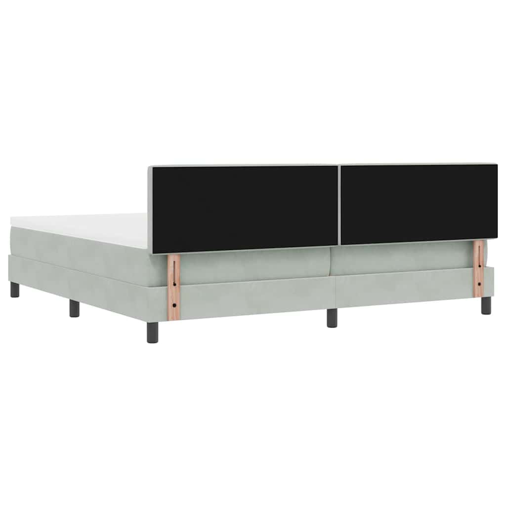 Postel S Boxspringem S Matrací Světle Šedá 200 X 200 Cm Samet