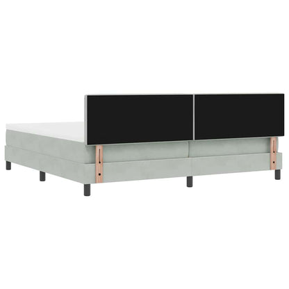 Postel S Boxspringem S Matrací Světle Šedá 200 X 200 Cm Samet