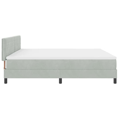 Postel S Boxspringem S Matrací Světle Šedá 200 X 200 Cm Samet