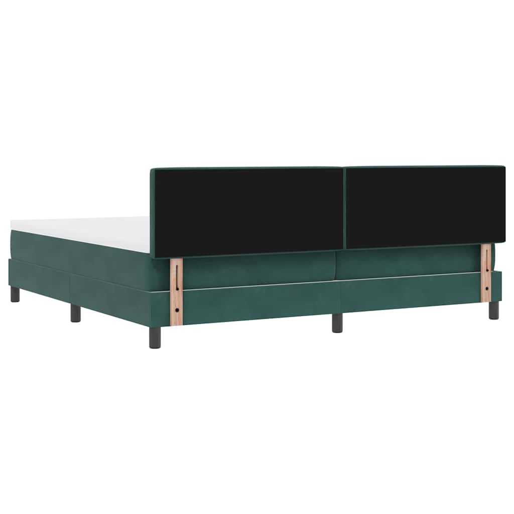Postel S Boxspringem S Matrací Tmavě Zelená 200 X 200 Cm Samet