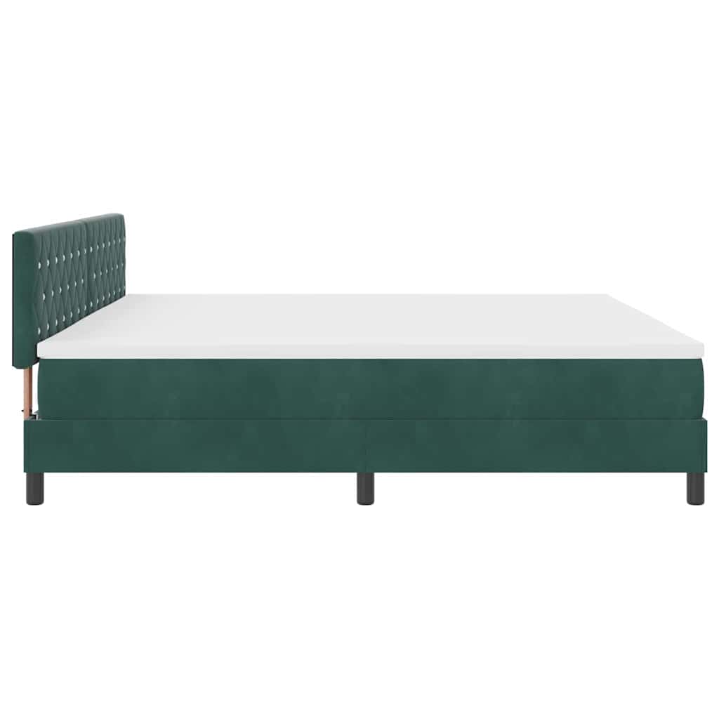 Postel S Boxspringem S Matrací Tmavě Zelená 200 X 200 Cm Samet