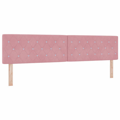 Postel S Boxspringem S Matrací S Čelo Růžová 200 X 200 Cm Samet