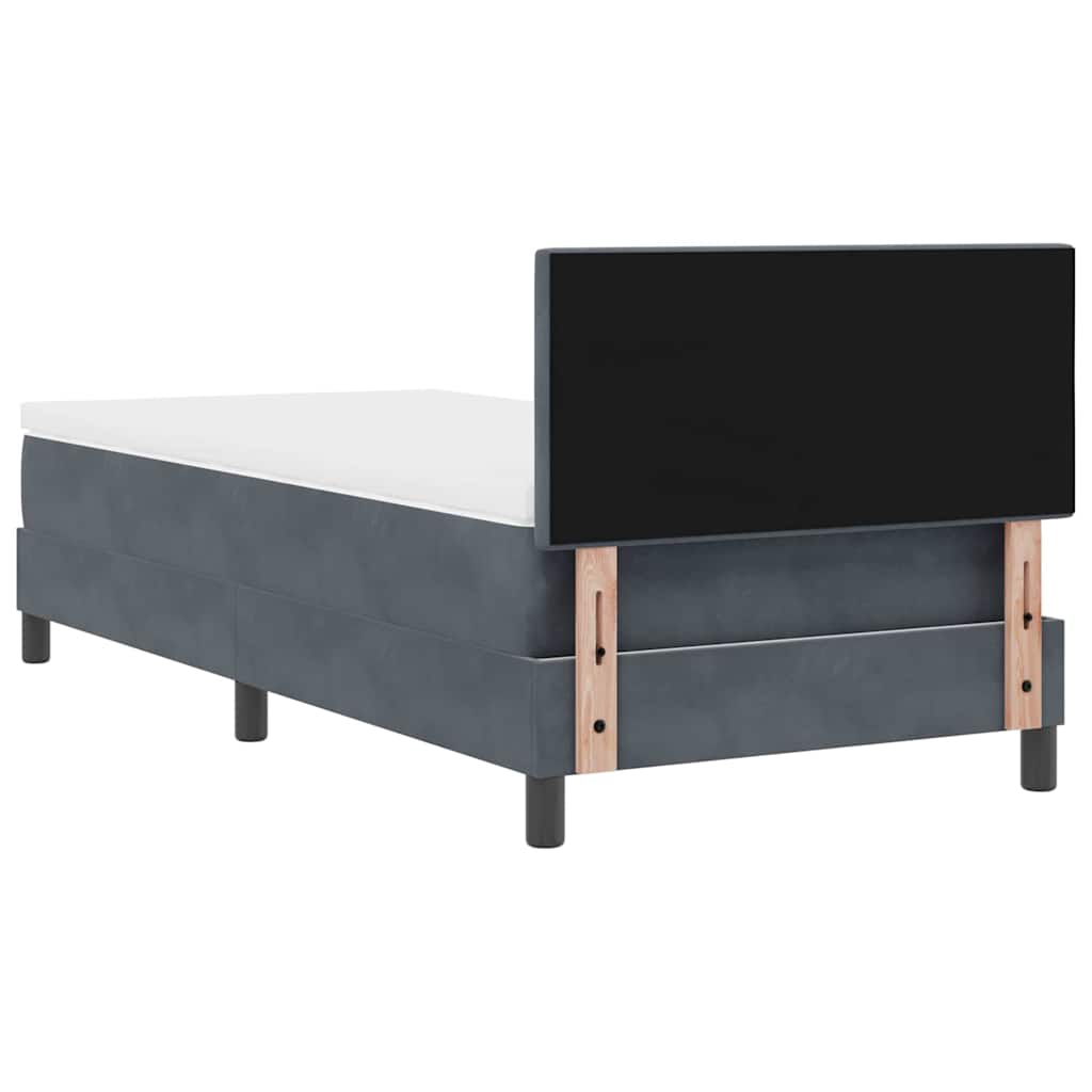 Postel S Boxspringem S Čelo Tmavě Šedá 80 X 200 Cm Samet