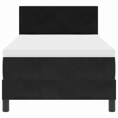 Postel S Boxspringem S Čelo Černá 80 X 200 Cm Samet