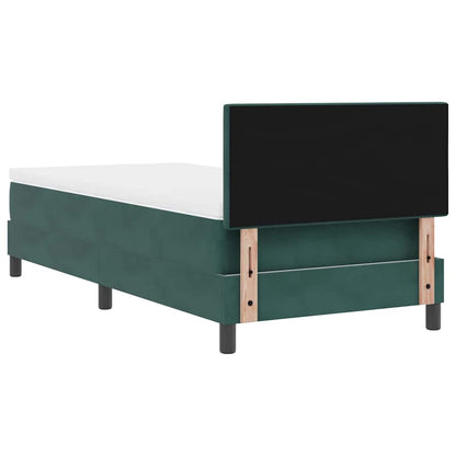 Postel S Boxspringem S Čelo Tmavě Zelená 80 X 200 Cm Samet
