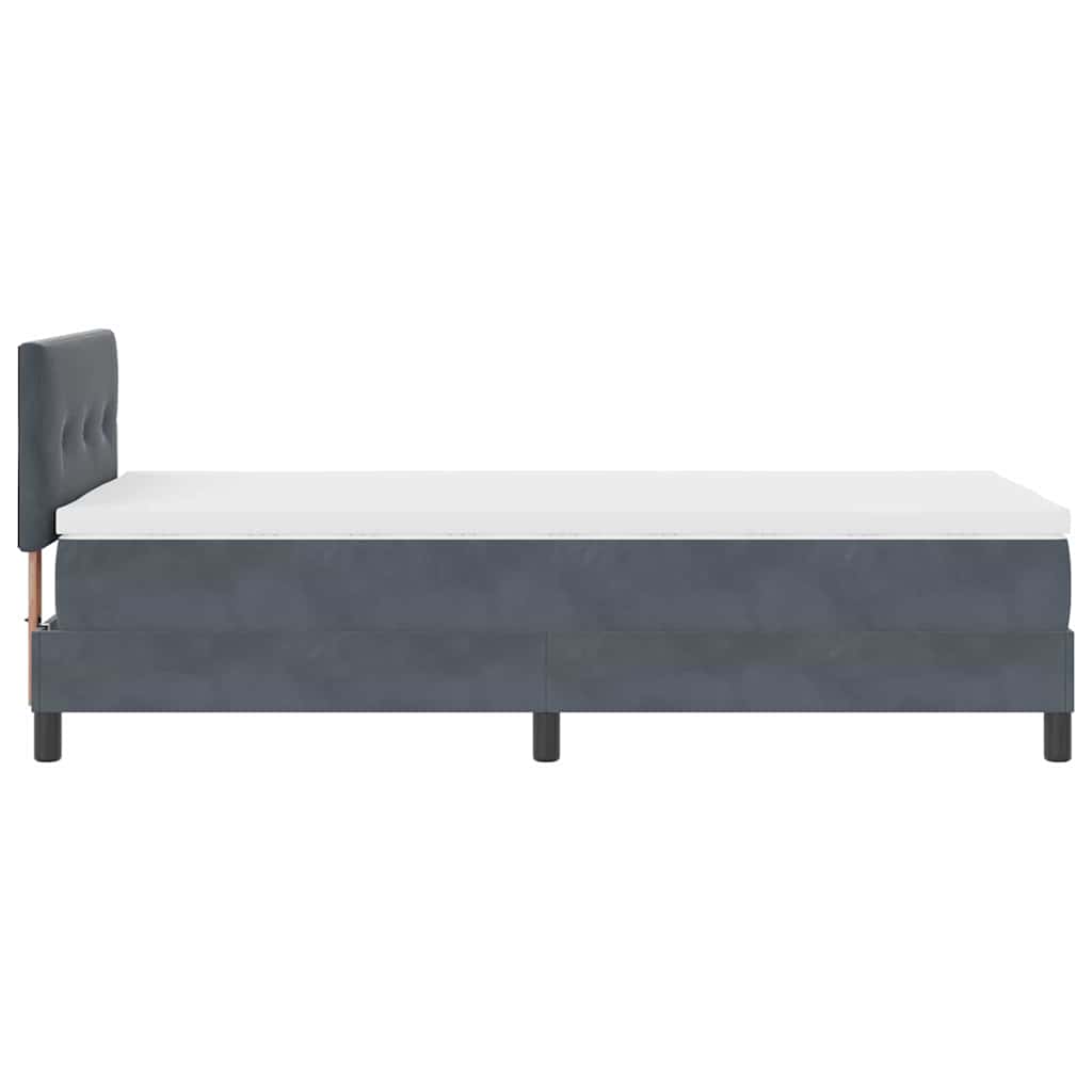 Postel S Boxspringem S Čelo Tmavě Šedá 90 X 200 Cm Samet
