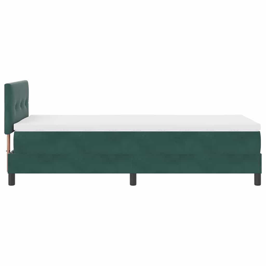 Postel S Boxspringem S Čelo Tmavě Zelená 90 X 200 Cm Samet