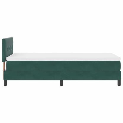 Postel S Boxspringem S Čelo Tmavě Zelená 90 X 200 Cm Samet