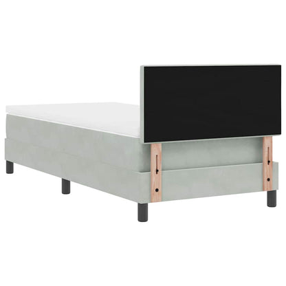Postel S Boxspringem S Čelo Světle Šedá 100 X 200 Cm Samet