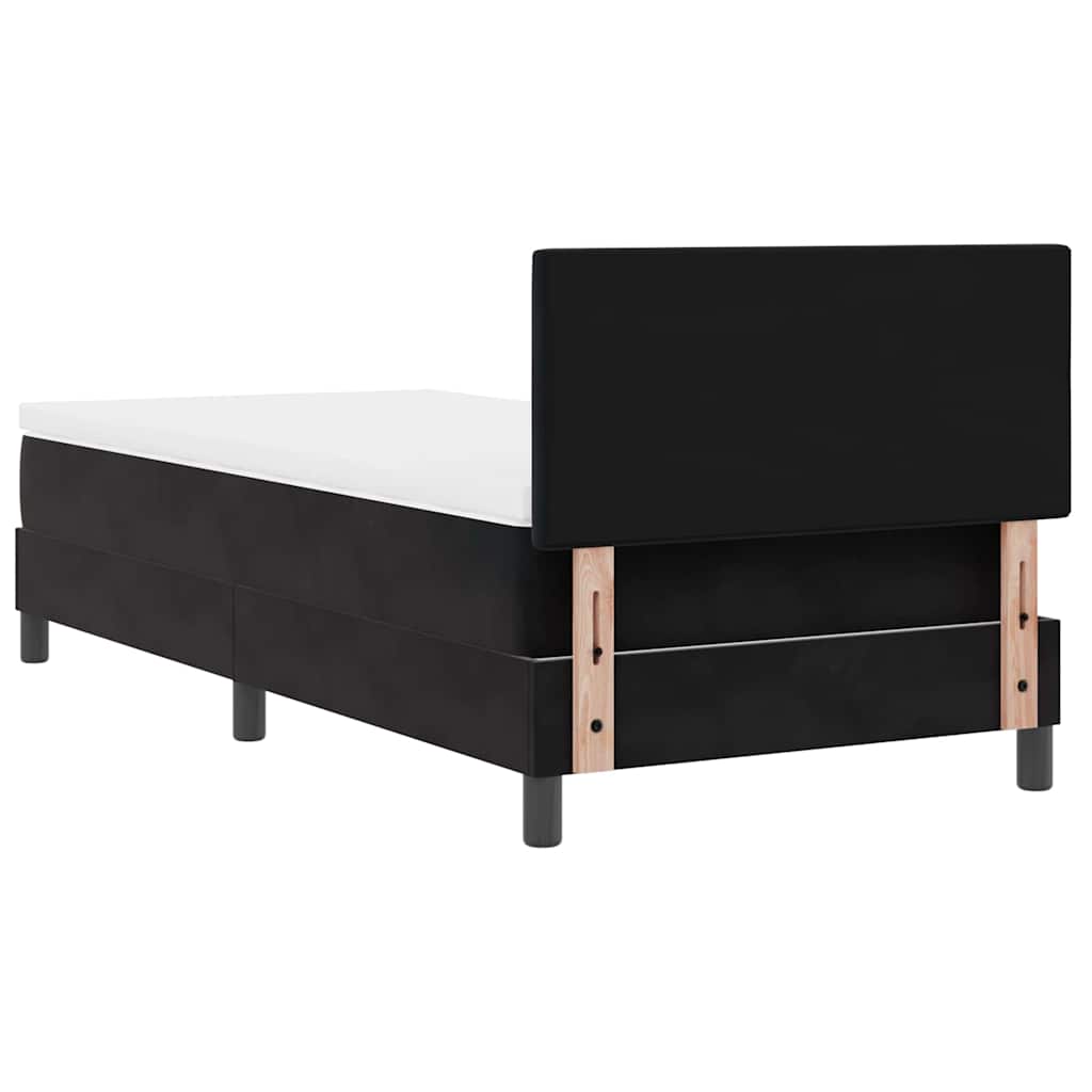 Postel S Boxspringem S Čelo Černá 100 X 200 Cm Samet