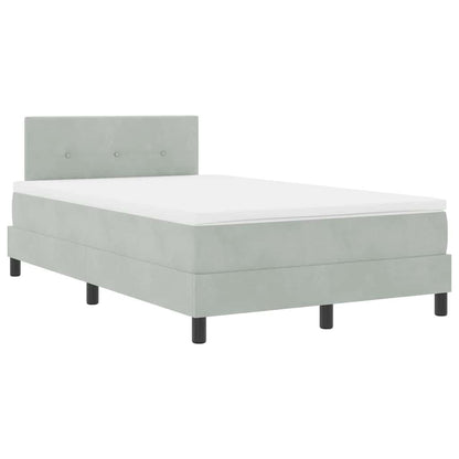 Postel S Boxspringem S Čelo Světle Šedá 120 X 190 Cm Samet