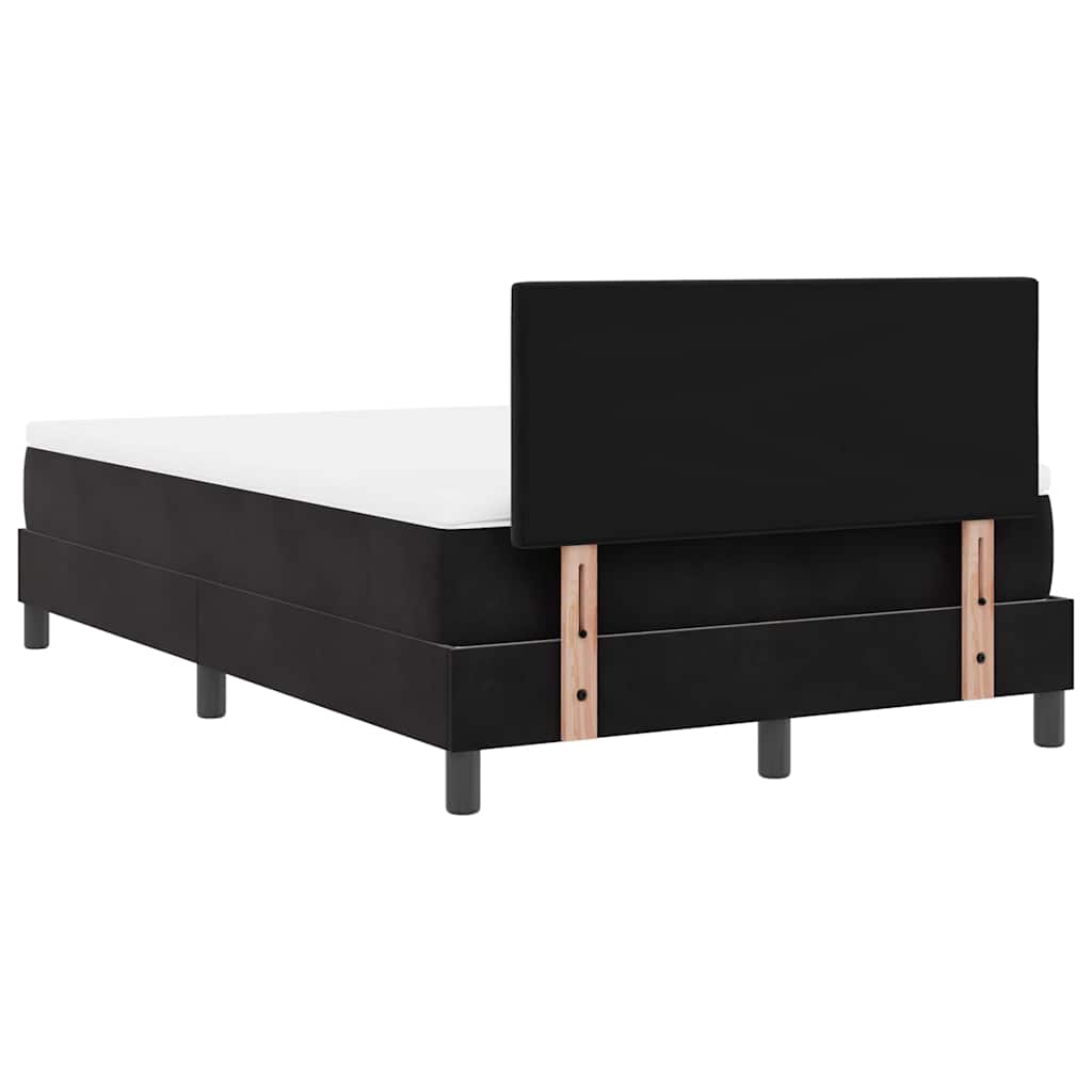 Postel S Boxspringem S Čelo Černá 120 X 190 Cm Samet
