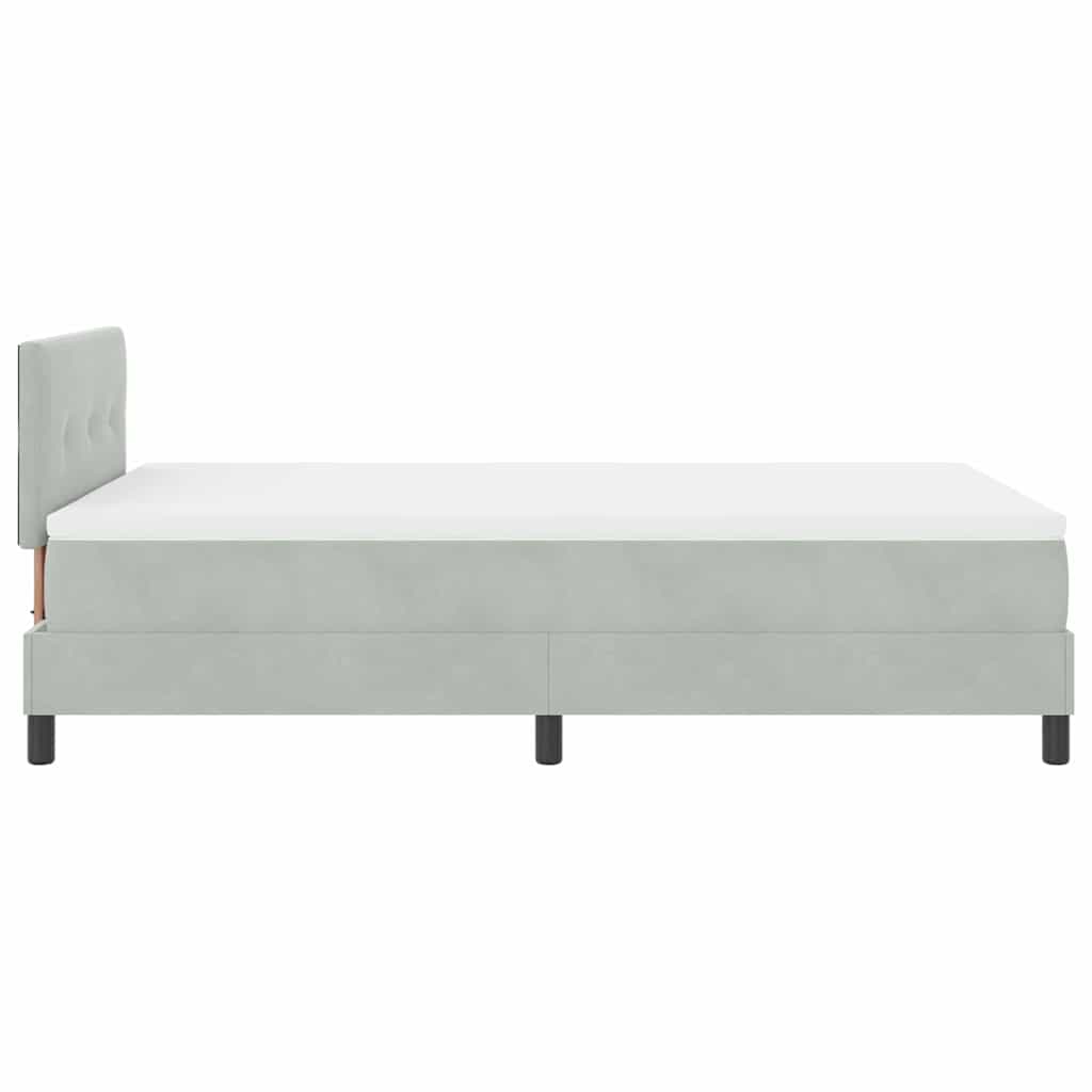 Postel S Boxspringem S Čelo Světle Šedá 120 X 200 Cm Samet