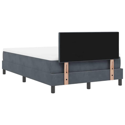Postel S Boxspringem S Čelo Tmavě Šedá 120 X 200 Cm Samet