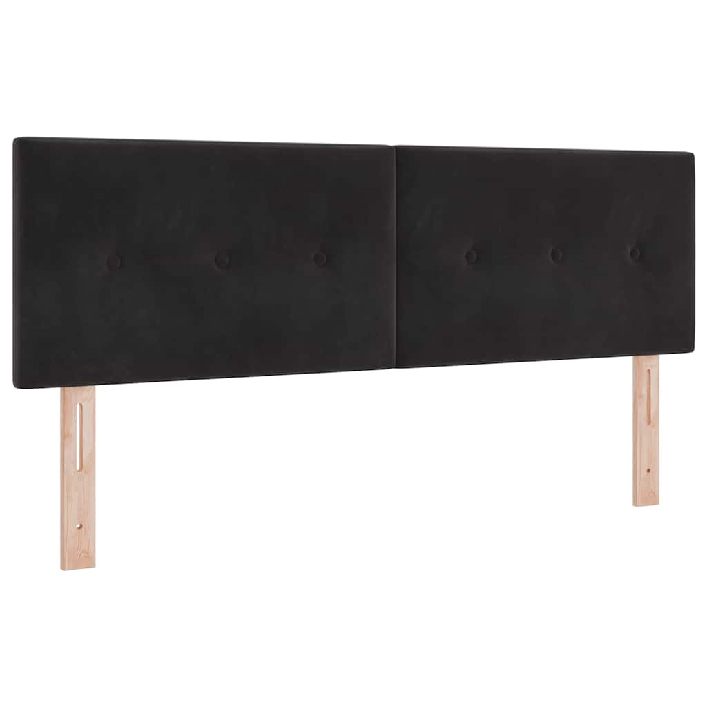 Postel S Boxspringem S Čelo Černá 140 X 200 Cm Samet