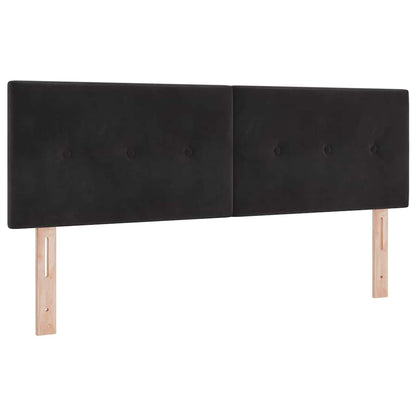 Postel S Boxspringem S Čelo Černá 140 X 200 Cm Samet