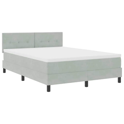 Postel S Boxspringem S Čelo Světle Šedá 160 X 200 Cm Samet