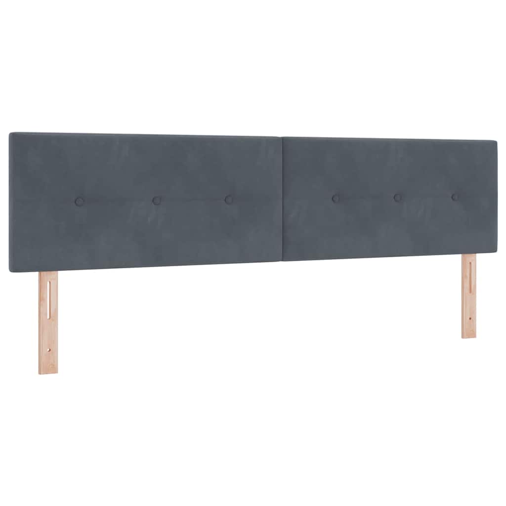 Postel S Boxspringem S Čelo Tmavě Šedá 180 X 200 Cm Samet