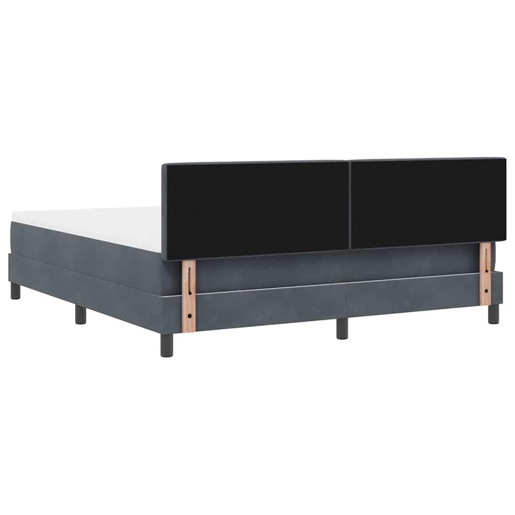 Postel S Boxspringem S Čelo Tmavě Šedá 180 X 200 Cm Samet