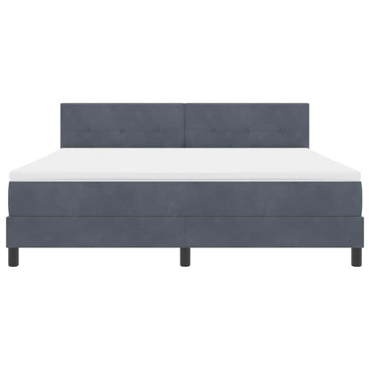 Postel S Boxspringem S Čelo Tmavě Šedá 180 X 200 Cm Samet