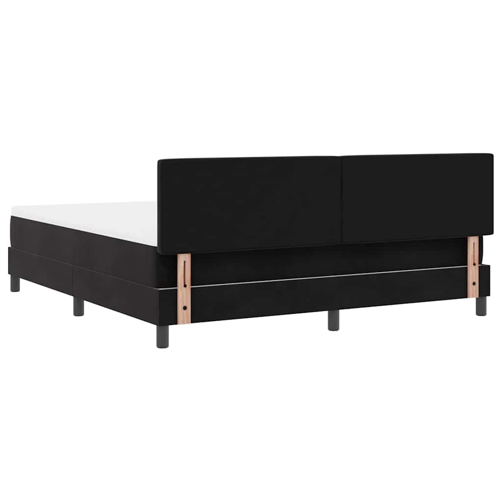 Postel S Boxspringem S Čelo Černá 180 X 200 Cm Samet