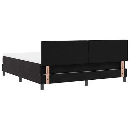 Postel S Boxspringem S Čelo Černá 180 X 200 Cm Samet