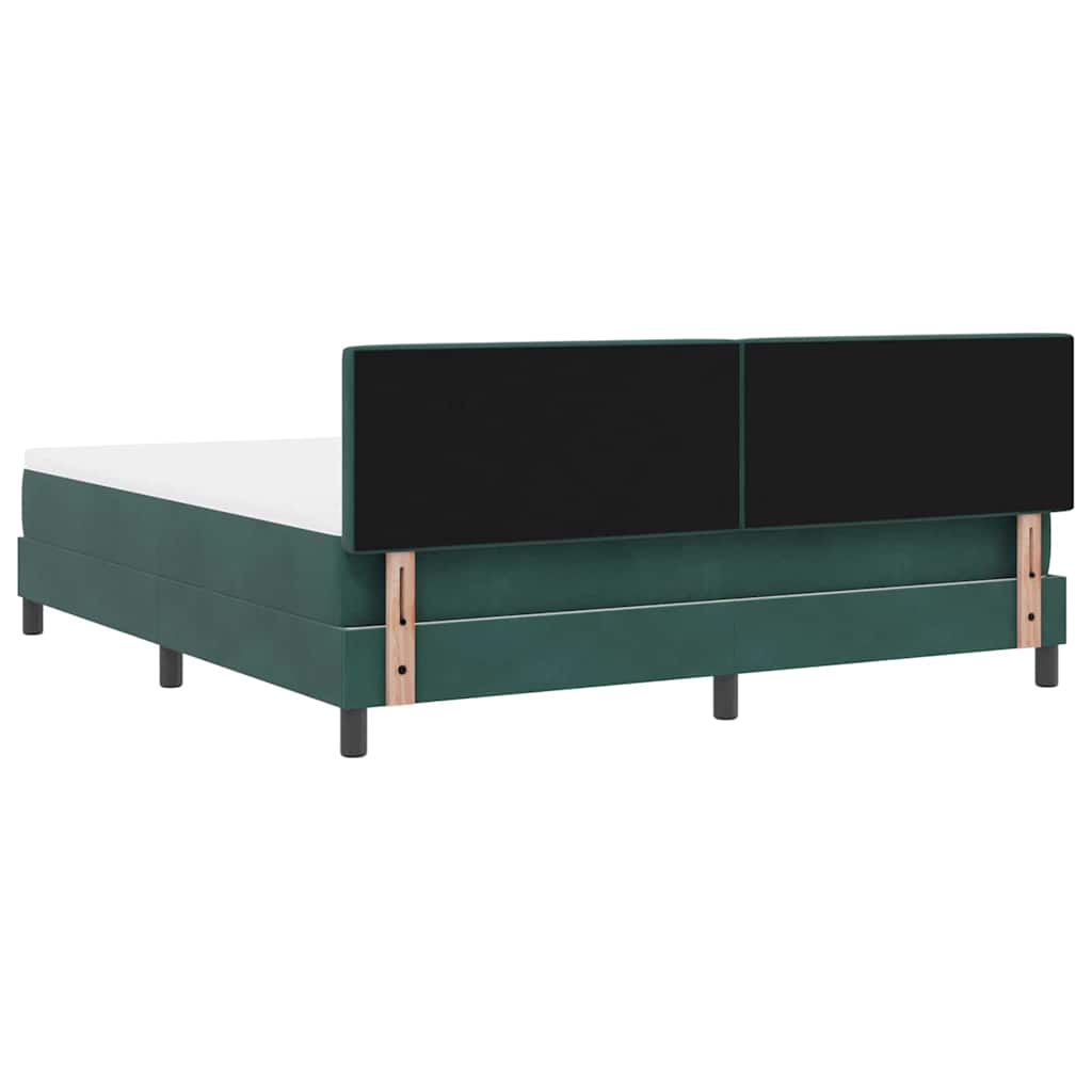 Postel S Boxspringem S Čelo Tmavě Zelená 180 X 200 Cm Samet