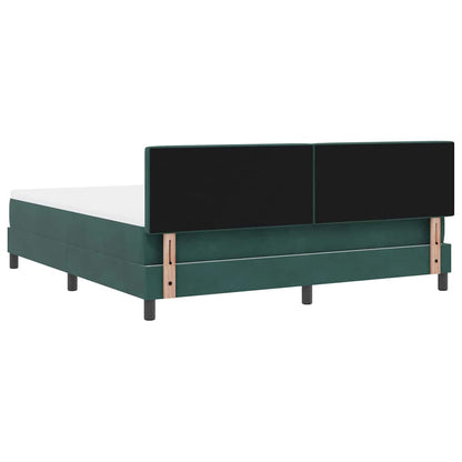Postel S Boxspringem S Čelo Tmavě Zelená 180 X 200 Cm Samet