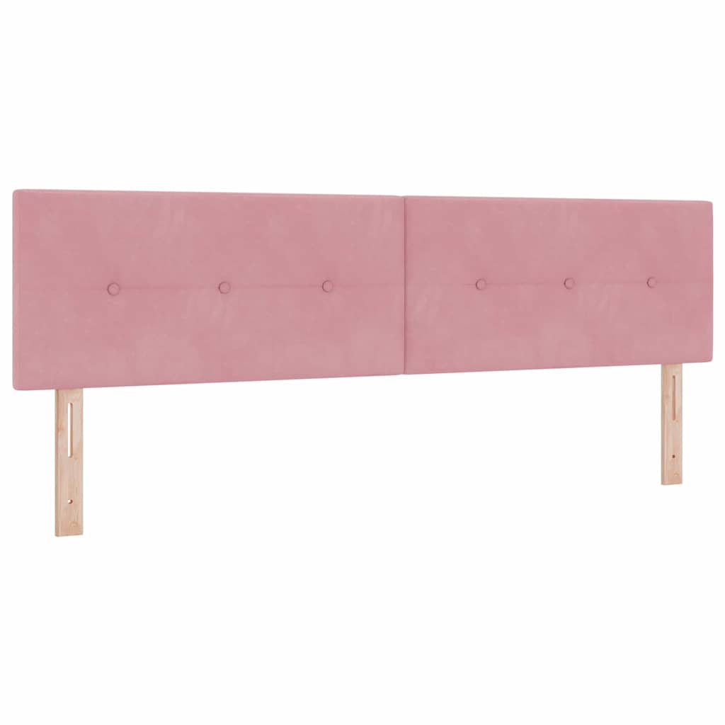 Postel S Boxspringem S Čelo Růžová 180 X 200 Cm Samet
