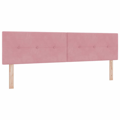 Postel S Boxspringem S Čelo Růžová 180 X 200 Cm Samet