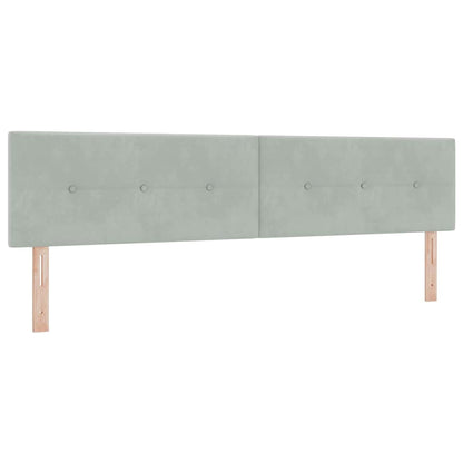 Postel S Boxspringem S Čelo Světle Šedá 200 X 200 Cm Samet