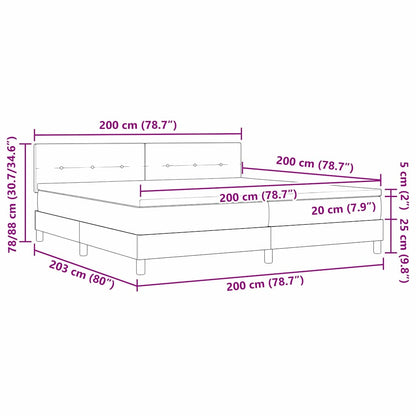 Postel S Boxspringem S Čelo Světle Šedá 200 X 200 Cm Samet