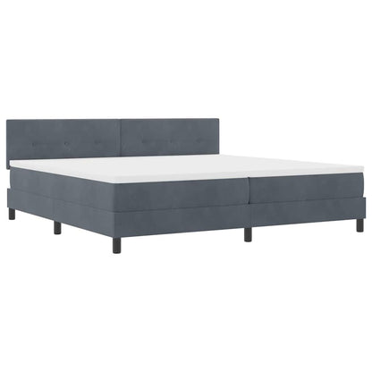 Postel S Boxspringem S Čelo Tmavě Šedá 200 X 200 Cm Samet