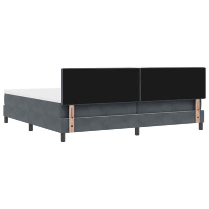 Postel S Boxspringem S Čelo Tmavě Šedá 200 X 200 Cm Samet