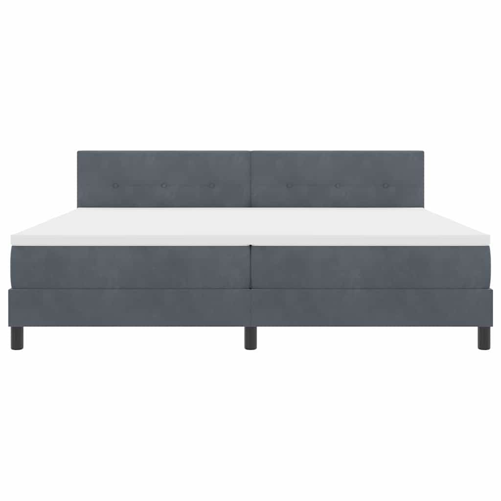 Postel S Boxspringem S Čelo Tmavě Šedá 200 X 200 Cm Samet