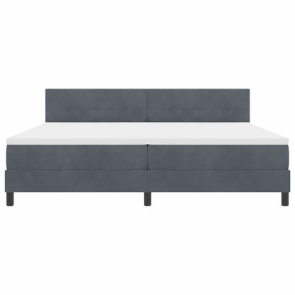 Postel S Boxspringem S Čelo Tmavě Šedá 200 X 200 Cm Samet