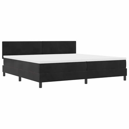 Postel S Boxspringem S Čelo Černá 200 X 200 Cm Samet