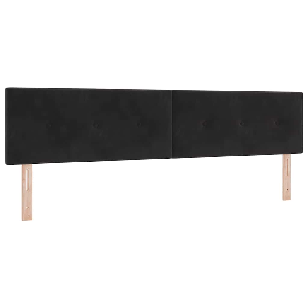 Postel S Boxspringem S Čelo Černá 200 X 200 Cm Samet