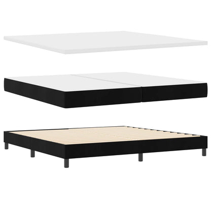 Postel S Boxspringem S Čelo Černá 200 X 200 Cm Samet